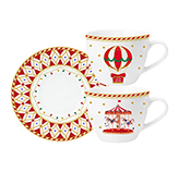 Set de 2 Tazas con Plato Carousel