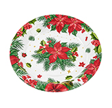 Plato 18cm Flor Ponsetia Navidad 10 Unidades