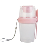 Vaso para Yogurt con Cuchara 870ml Rosa