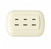 Tomacorriente Triple P68 ABS Sobreponer Beige