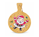 Tabla para Servir Navideña Bambú 25cm