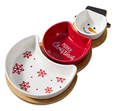 Set de Bandeja con Base Navideña Snowman 3 Piezas Excellent Houseware