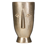 Jarrón Totem de Metal Oro 21X11cm