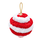 Bola Navideña Lana Rojo Blanco 10cm