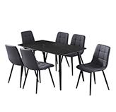 Comedor Galati Black Antracita 140x80x76cm 7 Piezas
