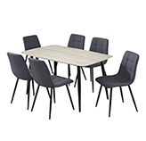 Comedor Travertine Gris 140x80x76cm 7 Piezas