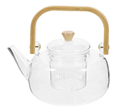 Tetera con Infusor Vidrio Bambú