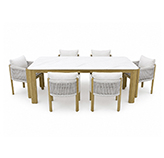 Comedor de Patio Salerno Beige 7 Piezas