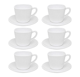 Tazas y Platos Opal Blanco 12 Piezas FXB220