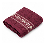 Toalla Bordada Guirnalda Burgundy de 70X40cm