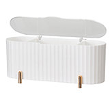 Organizador de Maquillaje con Tapa Blanco y Oro 9X21X7cm