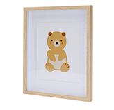 Cuadro Oso Marco Madera 30x38cm