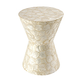 Mesa Nacar Blanco y Oro 36X51cm