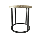 Mesa Nacar Blanco y Oro 42X45cm