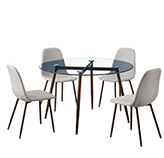 Comedor Baire con 4 Sillas Beige 5 Piezas