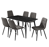 Comedor Shakespeare Black 140x80x76cm 7 Piezas