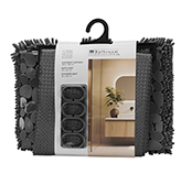 Set de Cortina Alfombra Tapete para Baño Plomo