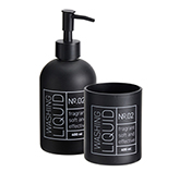 Set de Dispensador de Jabón Liquido con Vaso Negro