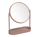 Espejo de Aumento X3 de Mesa con Bandeja Rosa