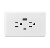 Tomacorriente Polarizado USB Doble Blanco Danubio
