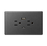 Tomacorriente Polarizado USB Doble Gris Danubio