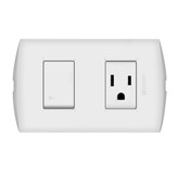 Interruptor Sencillo L/P+Toma 2P+T Blanco Modus Style