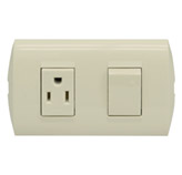 Interruptor Sencillo 15A+2P Marfil Style
