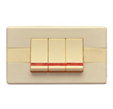 Interruptor Beige Triple con Luz Argento Lumicino