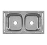 Lavadero de Empotrar 85x50 de 2 Pozos de Acero Inoxidable Mastermaid