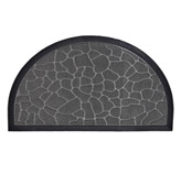 Alfombra Semicircular de Caucho Piedra Gris 75x45cm