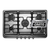 Cocina a Gas con 5 Quemadores Acero Inoxidable de 80X51cm Indurama