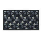 Alfombra de Caucho Diseño Exagonal Negro Gris 75x45cm