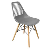 Silla Orb con Patas de Madera Gris