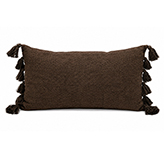 Cojín Tierra Serena Yute Chocolate con Borlas 30x50cm