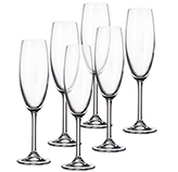 Copas de Cristal Champagne Colibrí 6 Piezas Bohemia