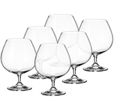 Copas de Cristal Coñac Colibrí 6 Piezas Bohemia