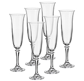 Copas de Cristal Champagne Branta 6 Piezas Bohemia