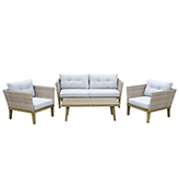 Mueble de Patio Lumi Madera Natural 4 Piezas