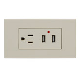 Tomacorriente Doble con 2 USB 15A Lumicino