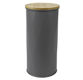 Envase Gris con Tapa Bambú