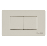 Interruptor Doble 3 Vías Volga Beige Inoxidable 10A