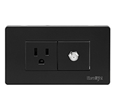 Tomacorriente Polarizado Coaxial Volga Negro