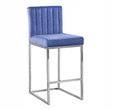 Silla Eleganze Bar Gamuza Azul