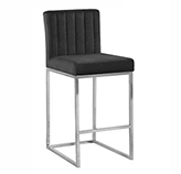 Silla Eleganze Bar Gamuza Negra