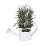 Maceta Regadera con Planta Artificial Lavanda