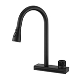 Grifería Cocina Cascade  con Ducha Negro Mate 42cm Vitta