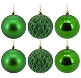 Bola Navideña Verde 8cm 6 Piezas