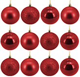 Bola Navideña Rojo 6cm 12 Piezas