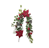 Guirnalda Navideña con Poinsettia y Piñones 160cm