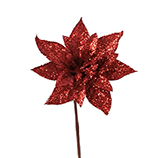 Pick Flor Escarchado Rojo 8cm